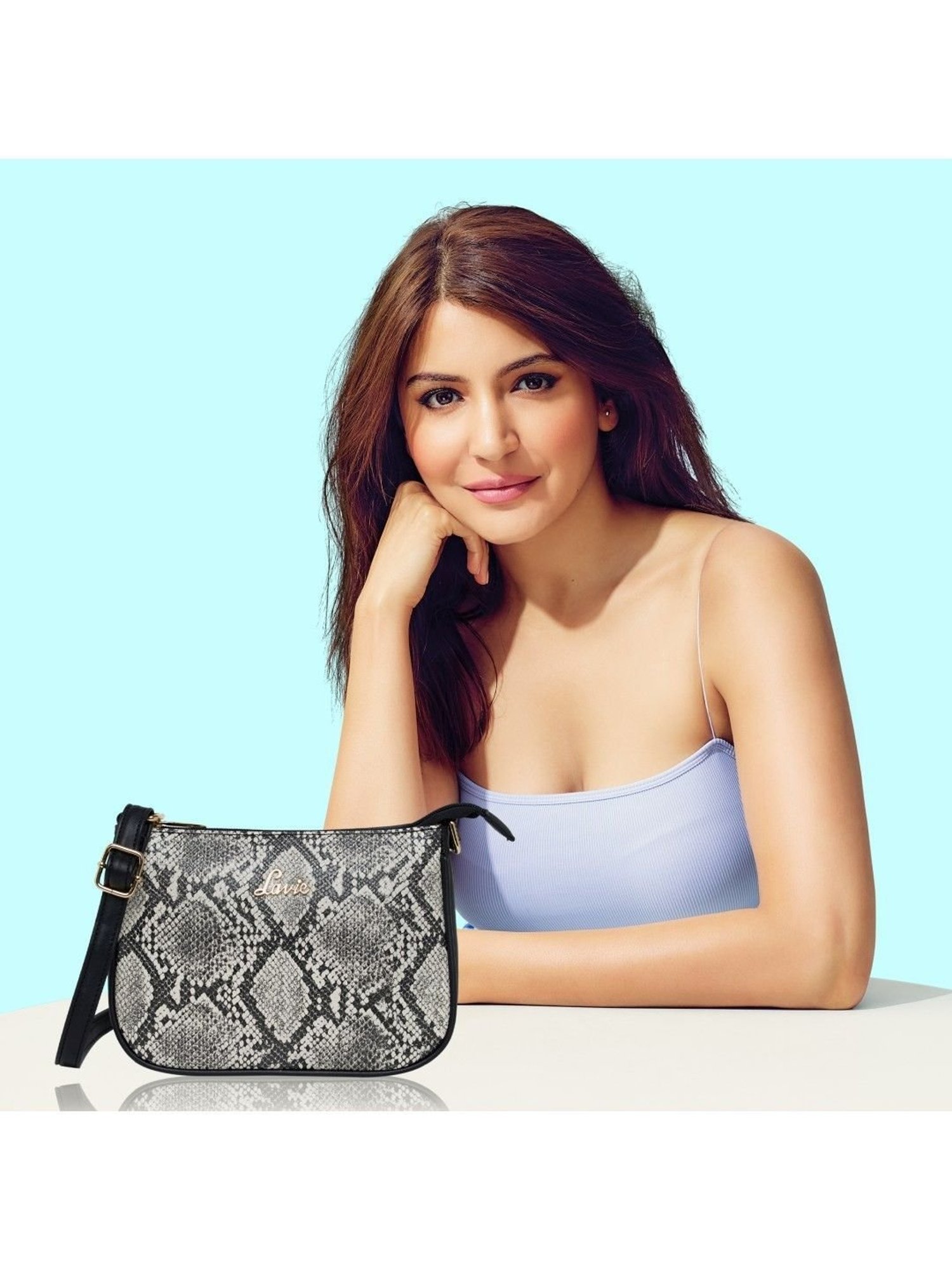 Lavie Black Textured Small Sling Handbag