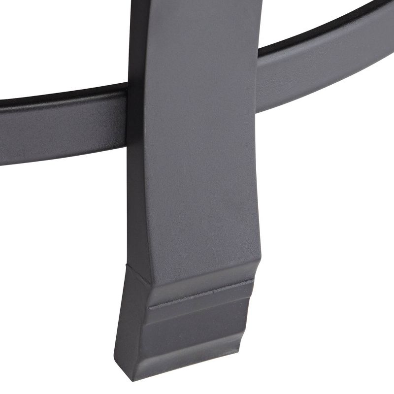 John Timberland Black Outdoor Fire Pit Round 30" Steel Wood Burning with Spark Screen and Fire Poker for Outside Backyard Patio Camping