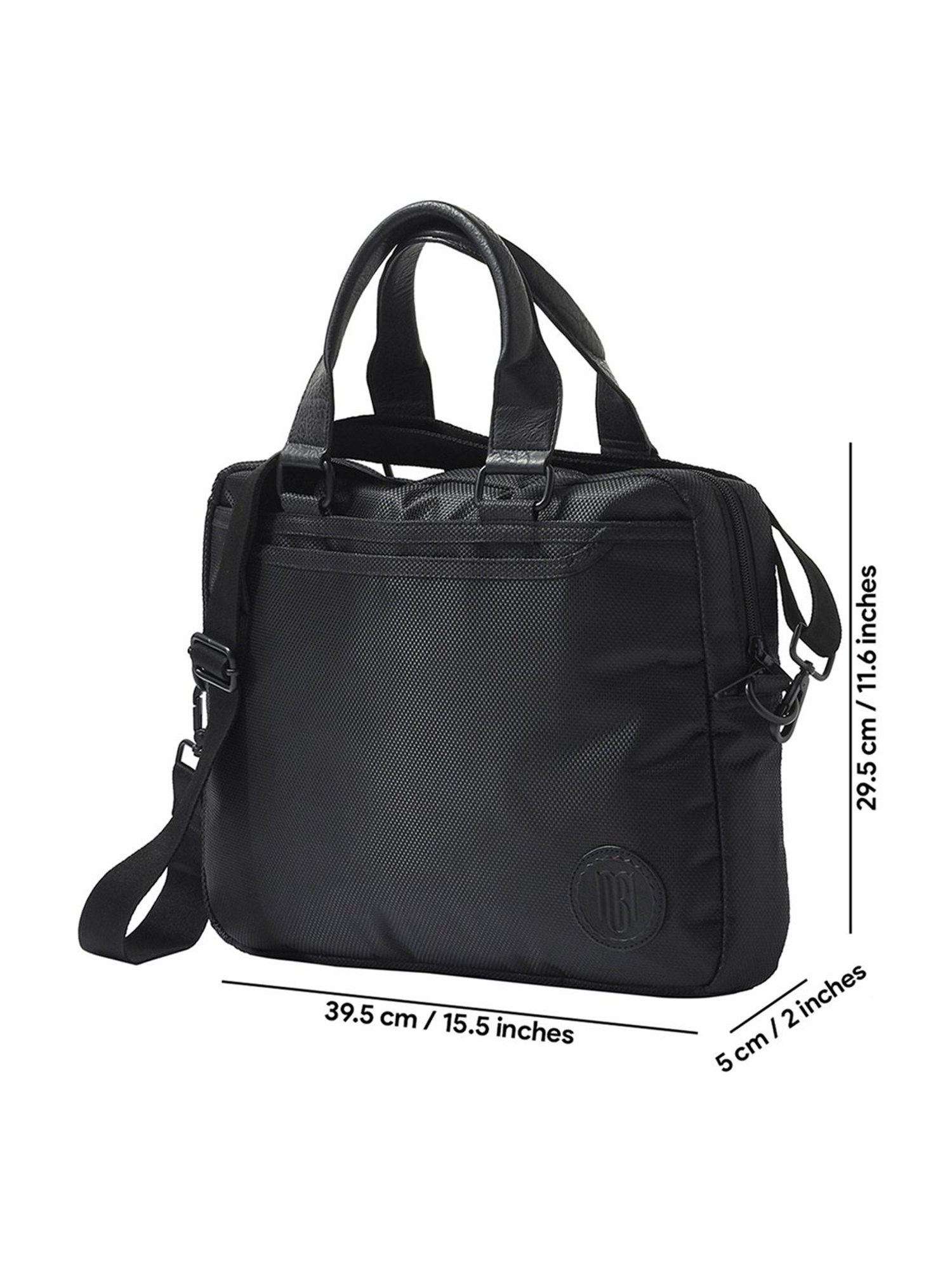 Mona B Black Rearden Large Messenger Bag