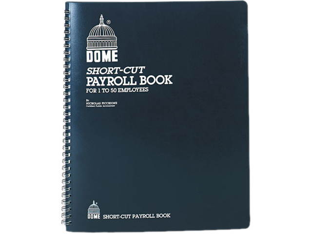 Dome 650 Payroll Record, Single Entry System, Blue Vinyl Cover, 8 3/4 x11 1/4 Pages