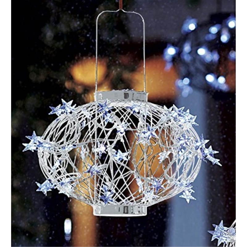 large white solar star lantern