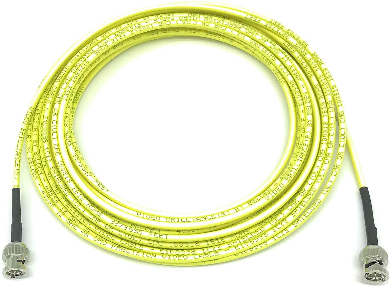 AV-Cables 12G 4K HD SDI BNC - BNC Cable Belden 4855R Mini RG59 (3ft Yellow)