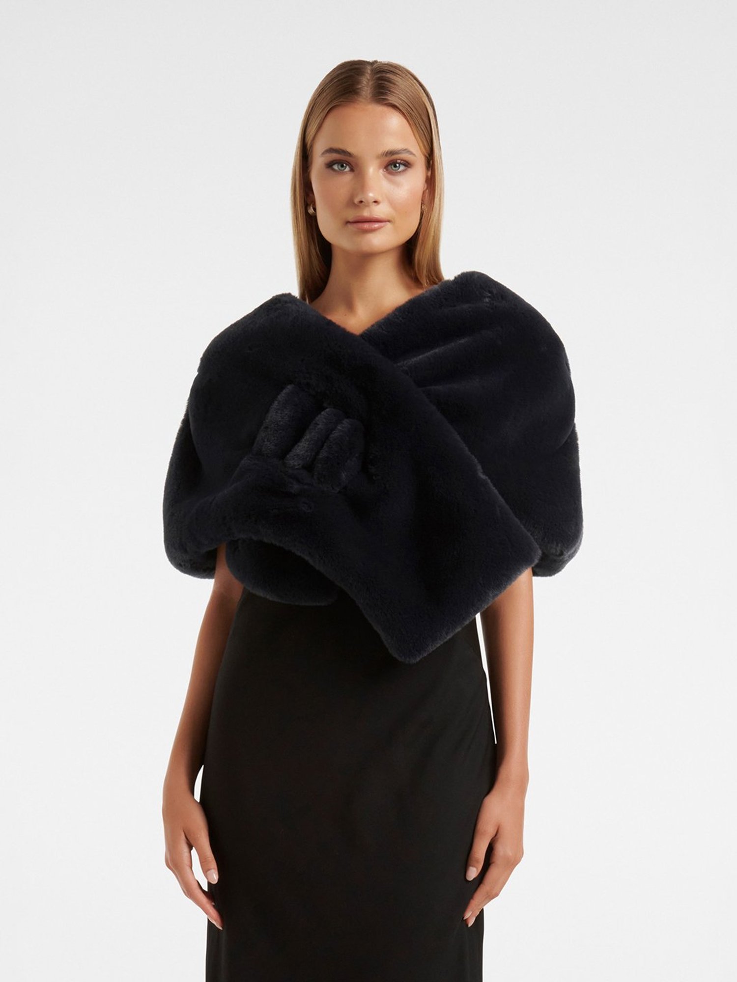 Forever New Sophia Faux Fur Wrap Cape
