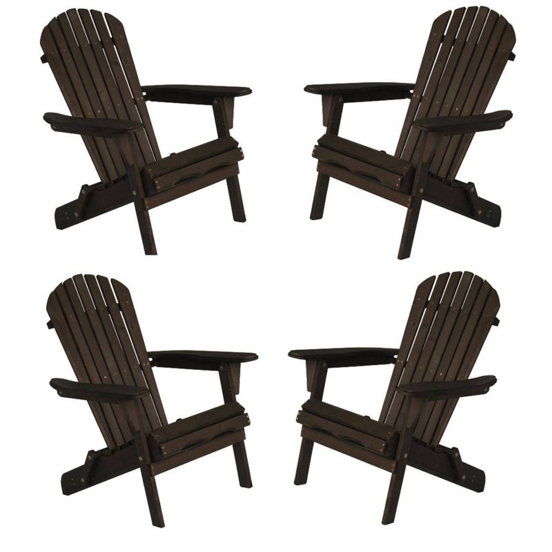 4pc Oceanic Adirondack Chairs - Dark Brown - W Unlimited