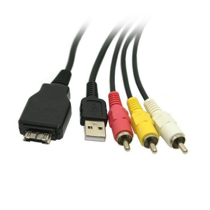 USB AV Cable for Sony VMC-MD2 Cyber-shot DSC-HX1 RCA DSC-H20 DSC-W290 DSC-W220