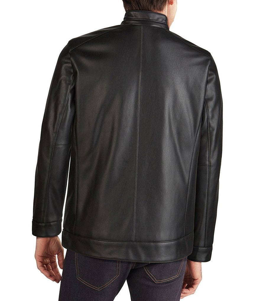 Cole Haan Long-Sleeve Faux-Leather Motorcycle Jacket