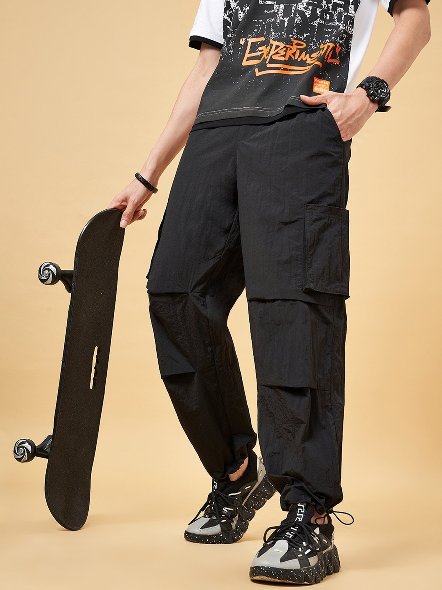 Street 808 by Pantaloons Jet Black Regular Fit Joggers