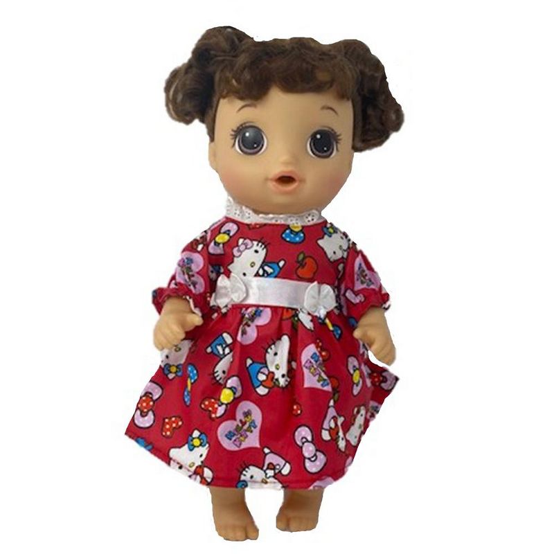 The Queen's Treasures Little House on the Prairie Green Calico Dress, Bonnet & Apron for 18" American Girl Dolls