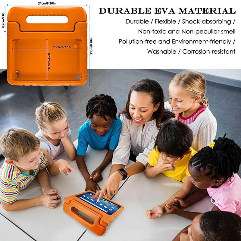 Case Screen Protector Stylus Compatible  Kindle 7  Convertible Handle Stand EVA Protective Case PET Plastic Cover and Touch Pen 7 inch Tablet 5th Generation 2015 ReleaseOrange