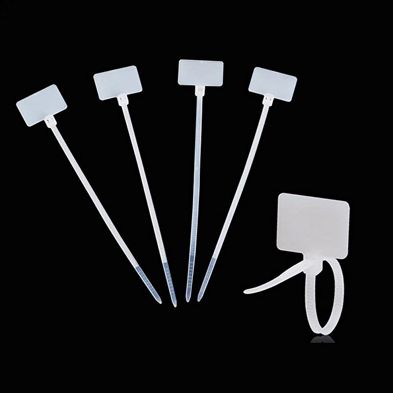 100 Pcs Write on Ethernet Wire Zip Ties Cable Mark Tags Nylon Power Marking Label (100pcs)