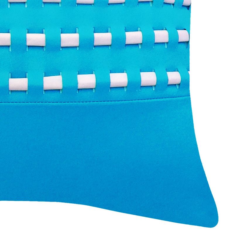 17" x 17" Woven Cord Patio Throw Pillow Aqua - Edie@Home