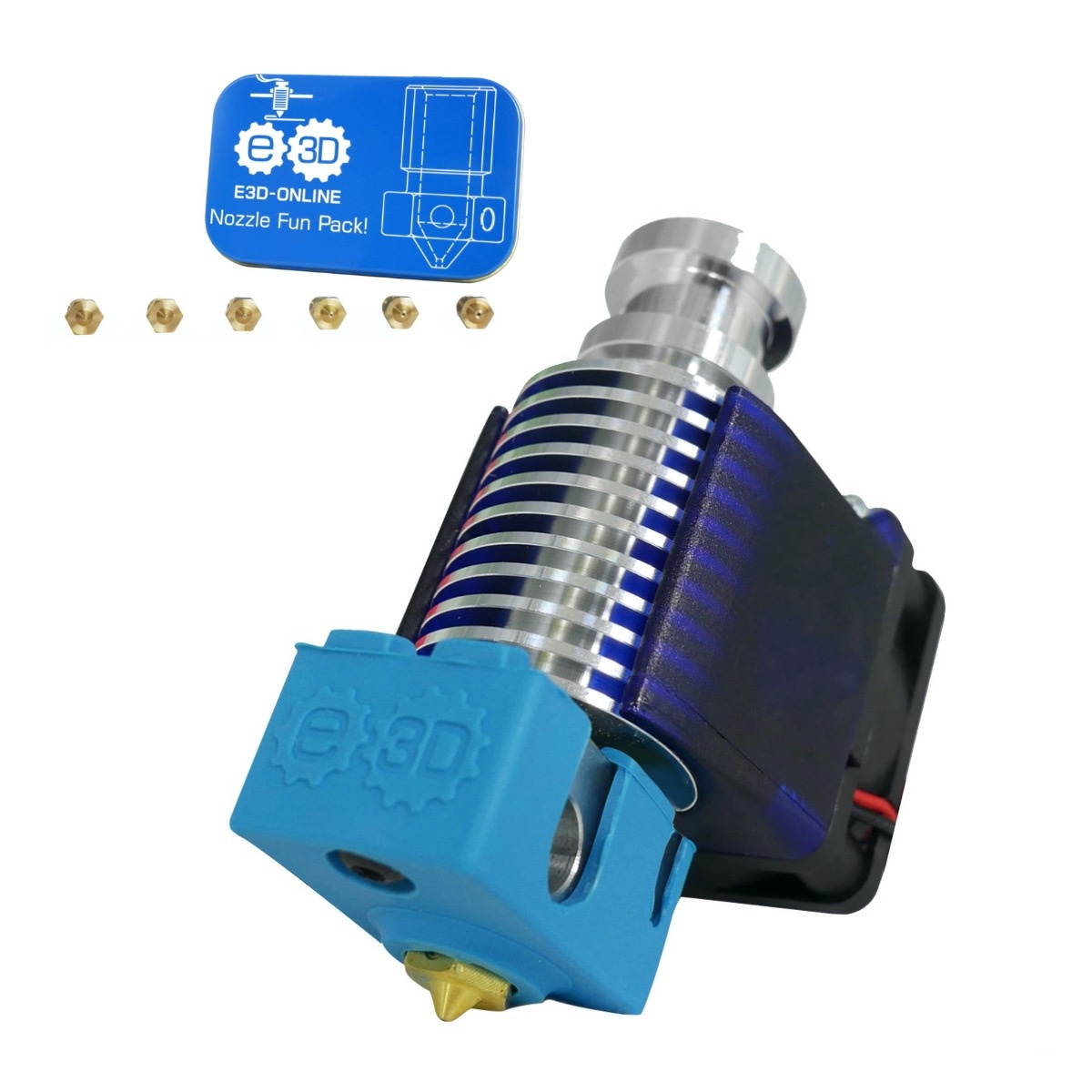 E3D V6 All-Metal HotEnd - 1.75mm Direct, 12V, Full Kit + Brass Nozzle Fun Pack