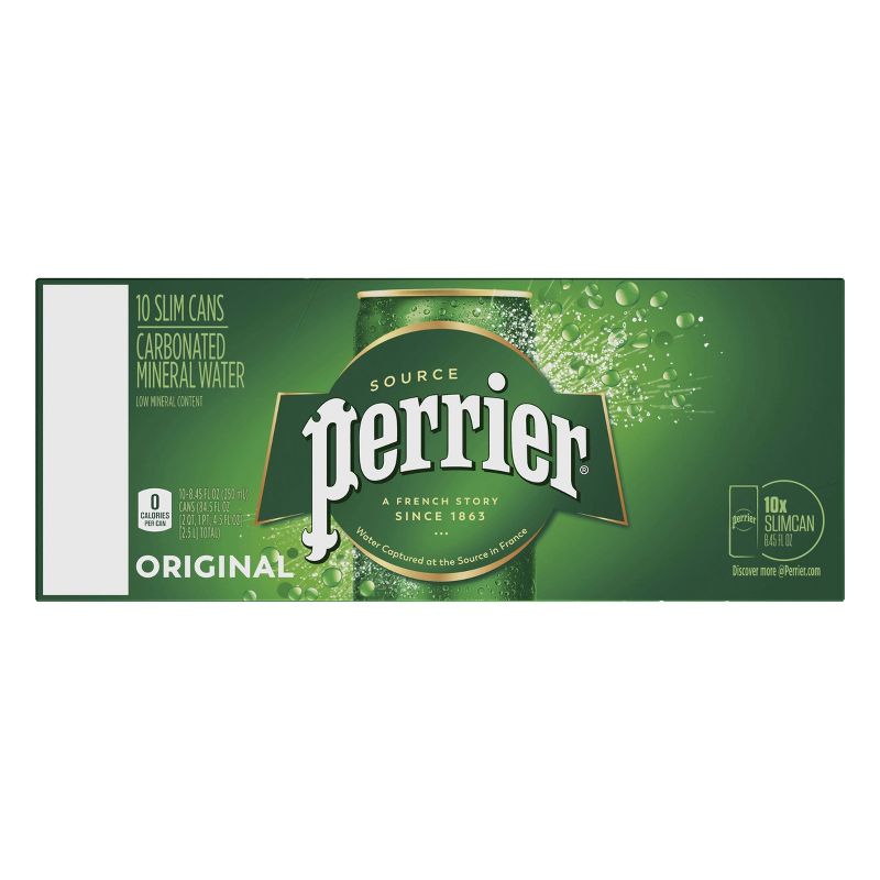 Perrier Carbonated Mineral Water - 10pk/8.45 fl oz Slim Cans