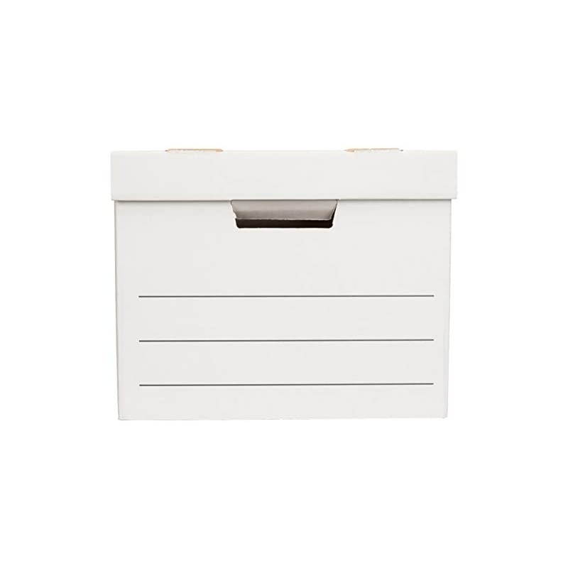 Basics Heavy Duty Storage Filing Box with Lift-Off Lid - Pack of 12, Letter / Legal Size