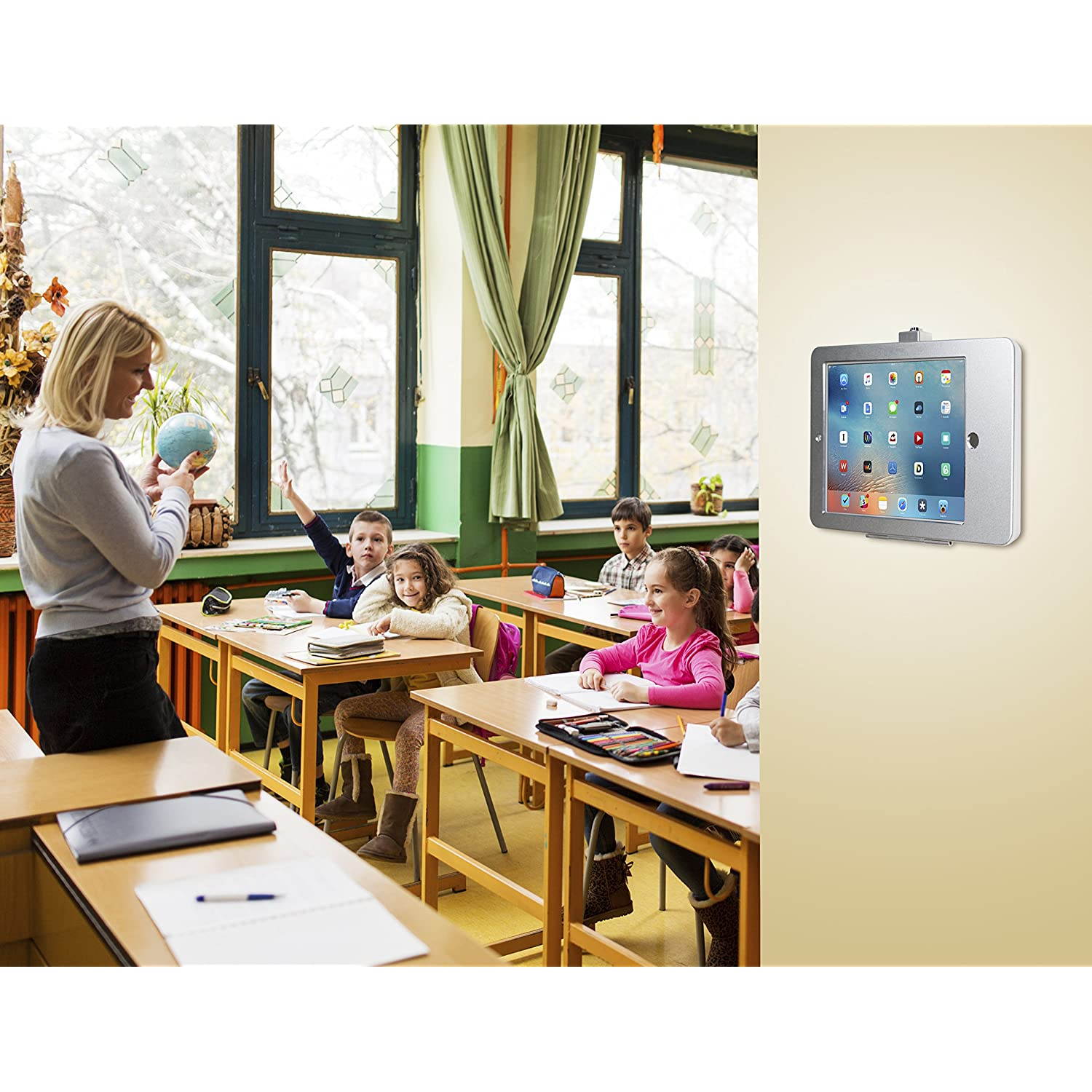 CTA Digital PAD-SWE Security Wall Enclosure for iPad (2017-2018), iPad Air, and iPad Pro 9.7