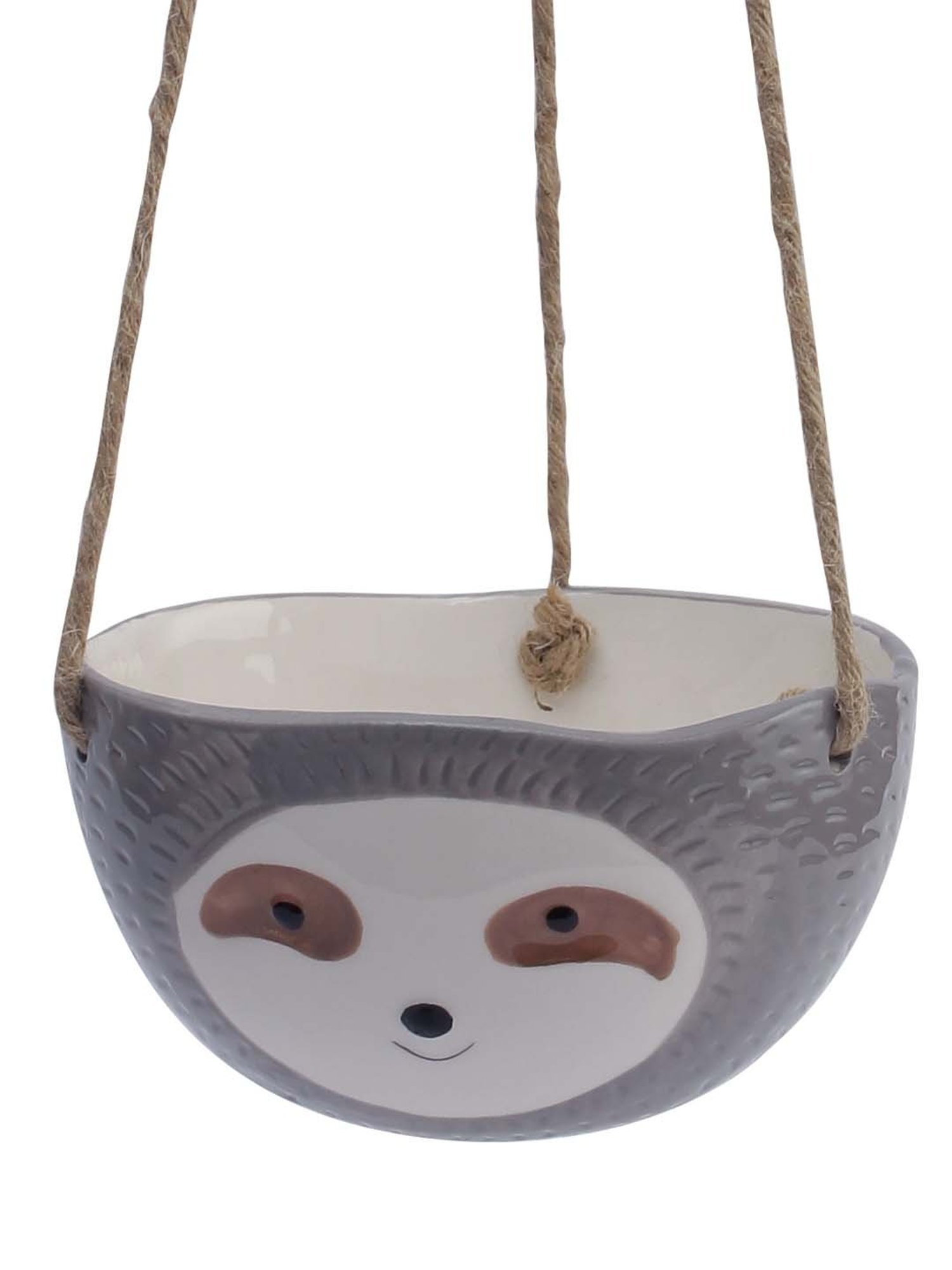 Aapno Rajasthan Winter Collection Grey Ceramic Baby Face Hanging Planter - Set of 1