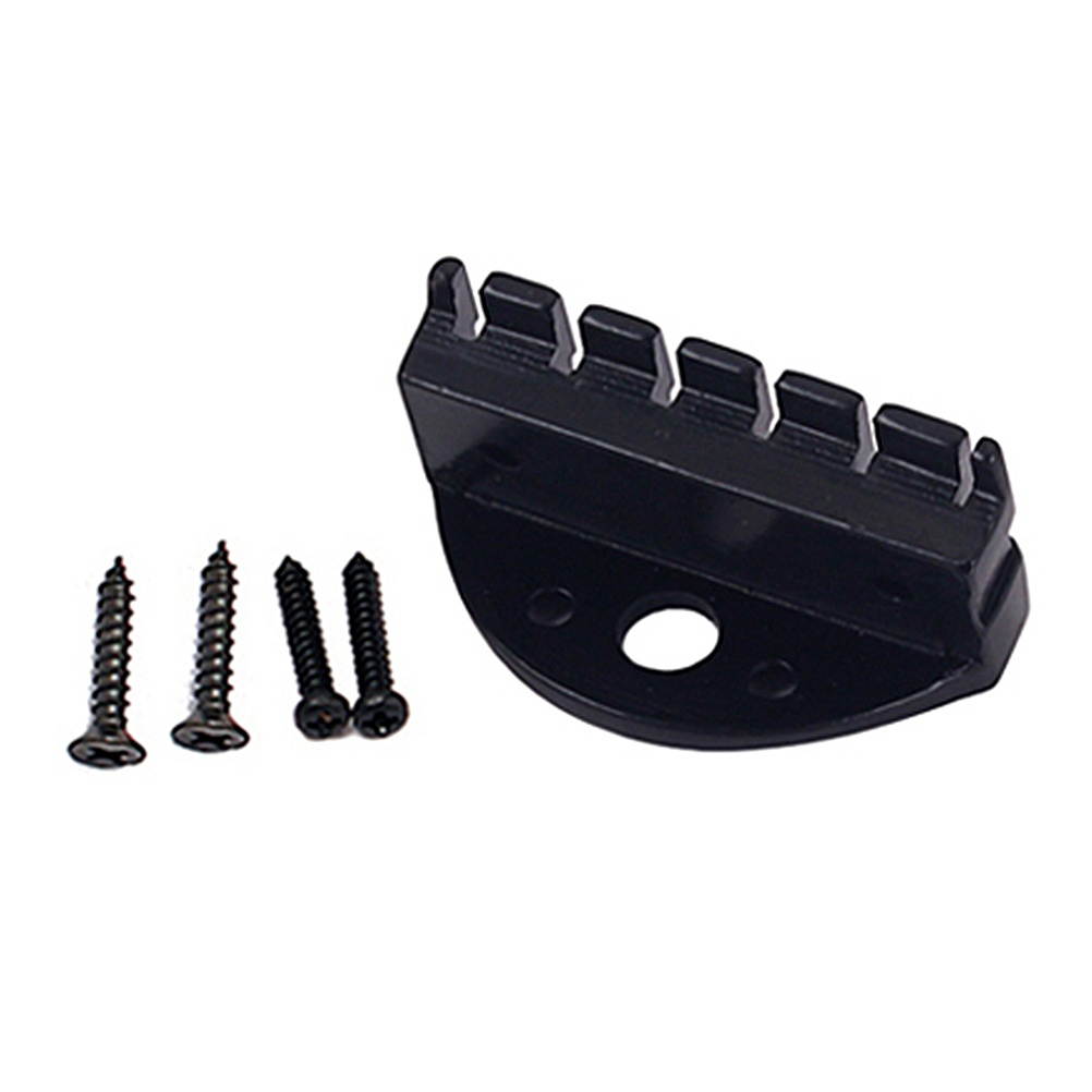 6 String Headless Saddle Bridge Zinc Alloy Strain Plate Bridge for Musical Instrument Guitar (Black)