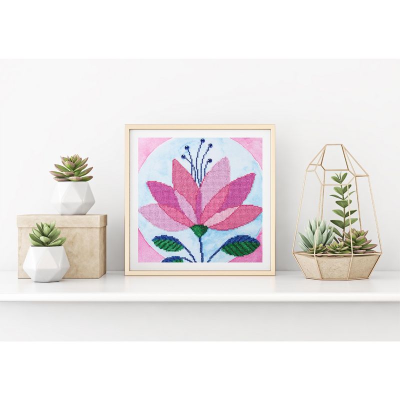 Leisure Arts Diamond Art Intermediate Kit 12"X12"-Modern Flower