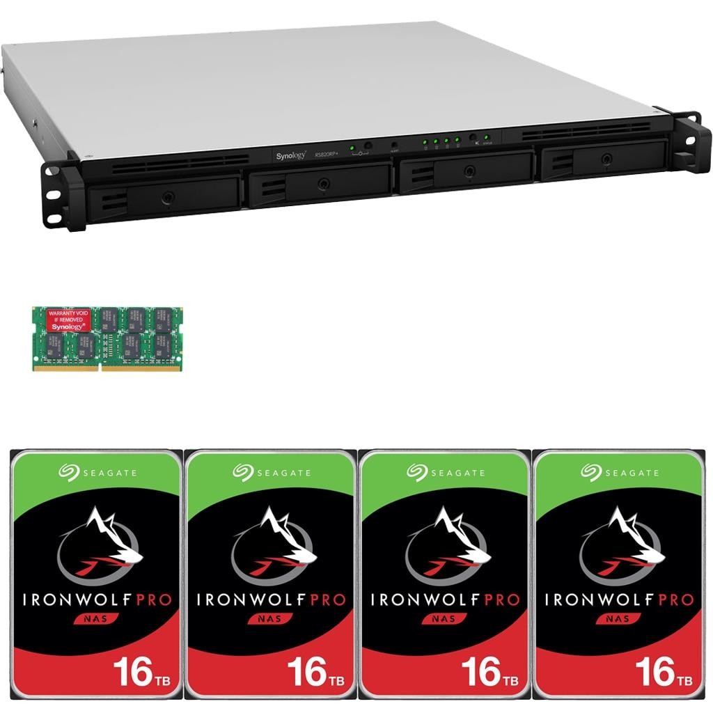 Synology RS820RP+ 4-Bay RackStation NAS with 18GB RAM 24TB (4x6TB) of Seagate Ironwolf PRO NAS Drives Fully Assembled Tested By CustomTechSales