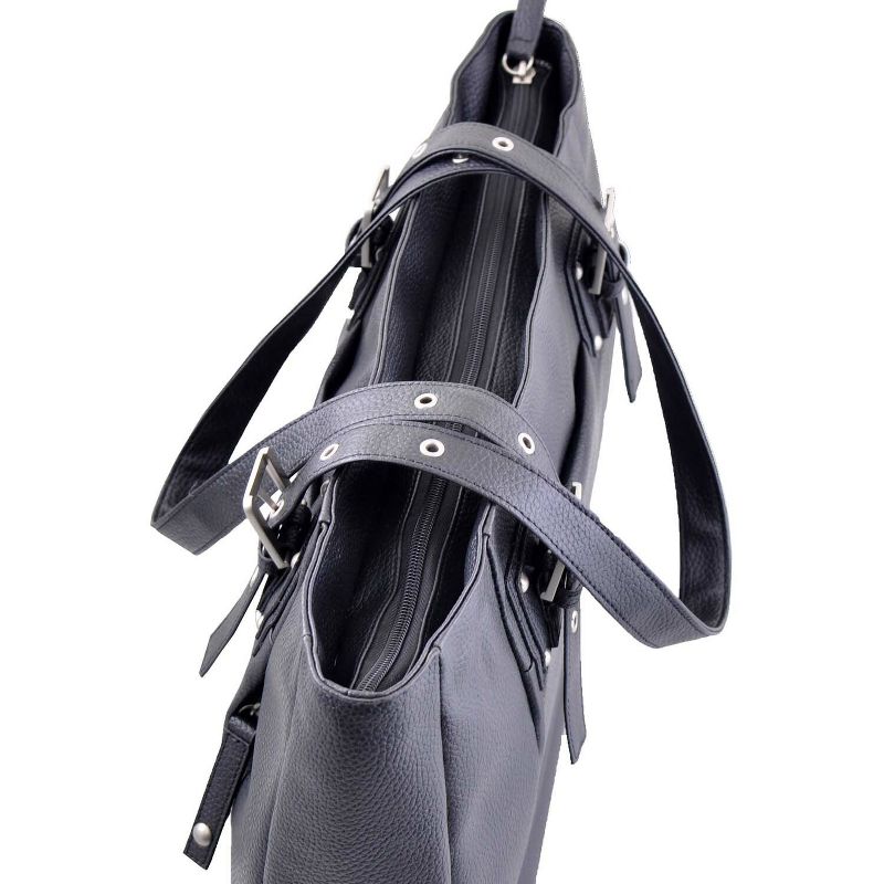 Codi Radiant Lux 15.6" Women's Tote - Faux Leather, Nylon Interior - Handle, Shoulder Strap - 12.8" Height x 18.5" Width x 4.5" Depth