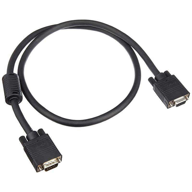 com 3 ft Coax High Resolution VGA Monitor Extension Cable - HD15 M/F - 3ft VGA Extension Cable (MXT101HQ3), Black