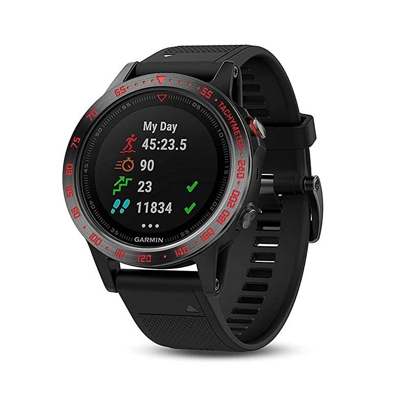 Stainless Steel Bezel Ring Compatiable with Garmin Fenix 55 Plus Bezel Ring Adhesive Cover Anti Scratch Collision Protector for Garmin Watch Accessory Black Not Fit Fenix 5X 5S