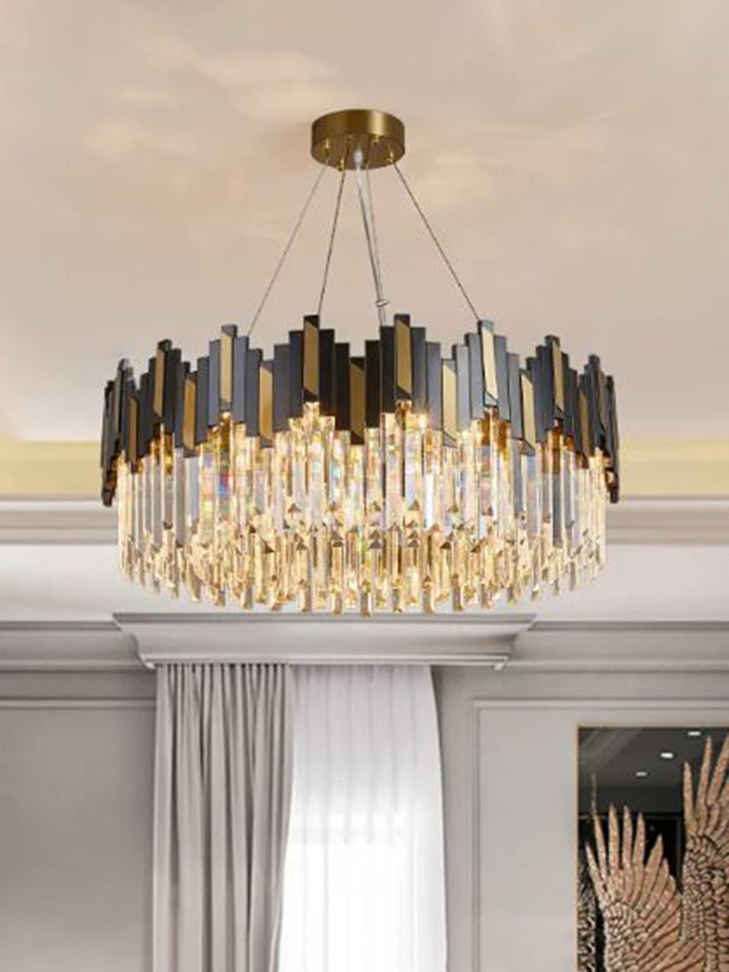 Fos Lighting Antique Brass Finish Allure 5 Light Chandelier - Set of 1