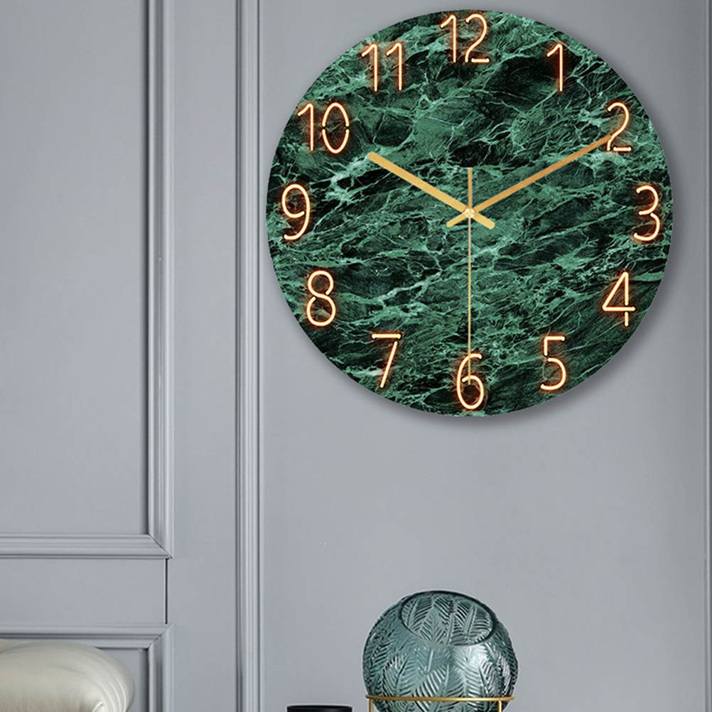 Glass Quartz Wall Clock Modern Silent Clock Hanging Decor for Living Room Bedroom Office (Starry Sky 30)