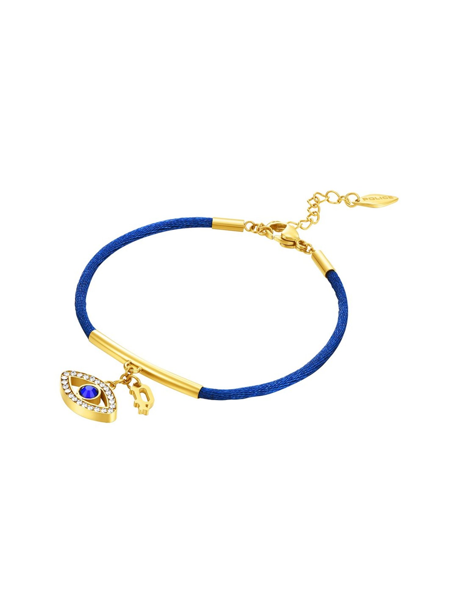 Police Eye Charms Crystals Flexible fit Blue Flexible fit Bracelet for Women