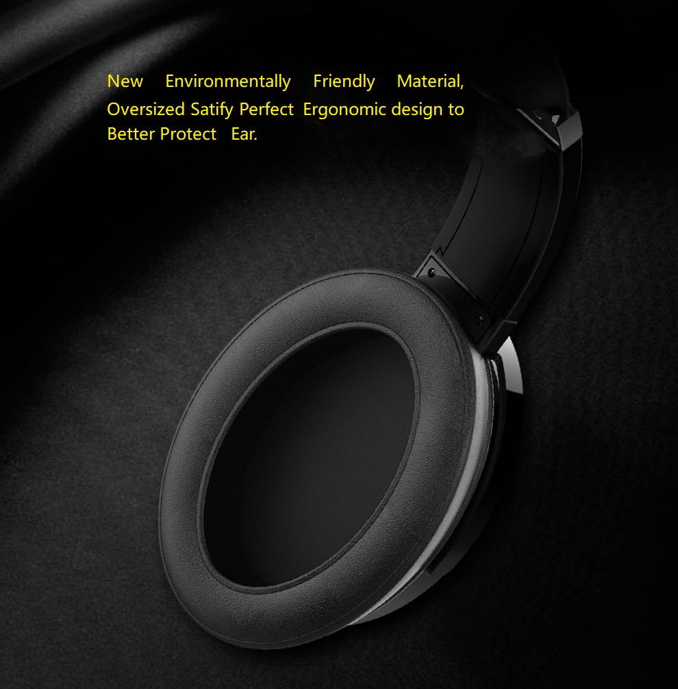 FUGN V4.2 Bluetooth Also With 3.5mm Audio  Headphones, Wireless Headphone Over-ear earphones HiFi Stereo Adjustable Headsets Noise Reduction, Big Capacity Battery -Grey