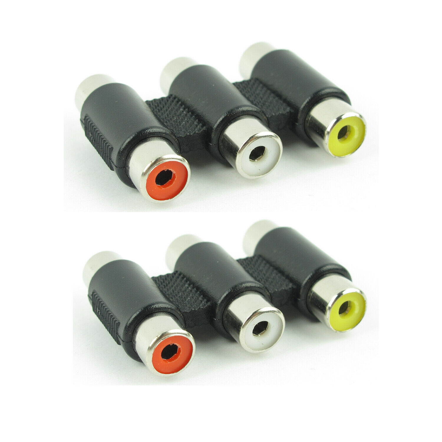 2x 3 RCA AV Audio Video Female to Female Jack Coupler Adapter 3RCA Connector