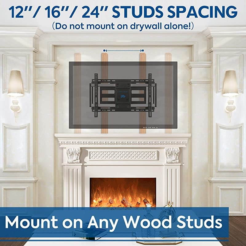 TV Mount with Sliding Design for 4270 Inch TVs Easy for TV Centering on Wall Full Motion TV Wall Mount Fits Most Smart OLED TVs Easy to Install on 16quot~ 24quot Studs Extend to 19quot
