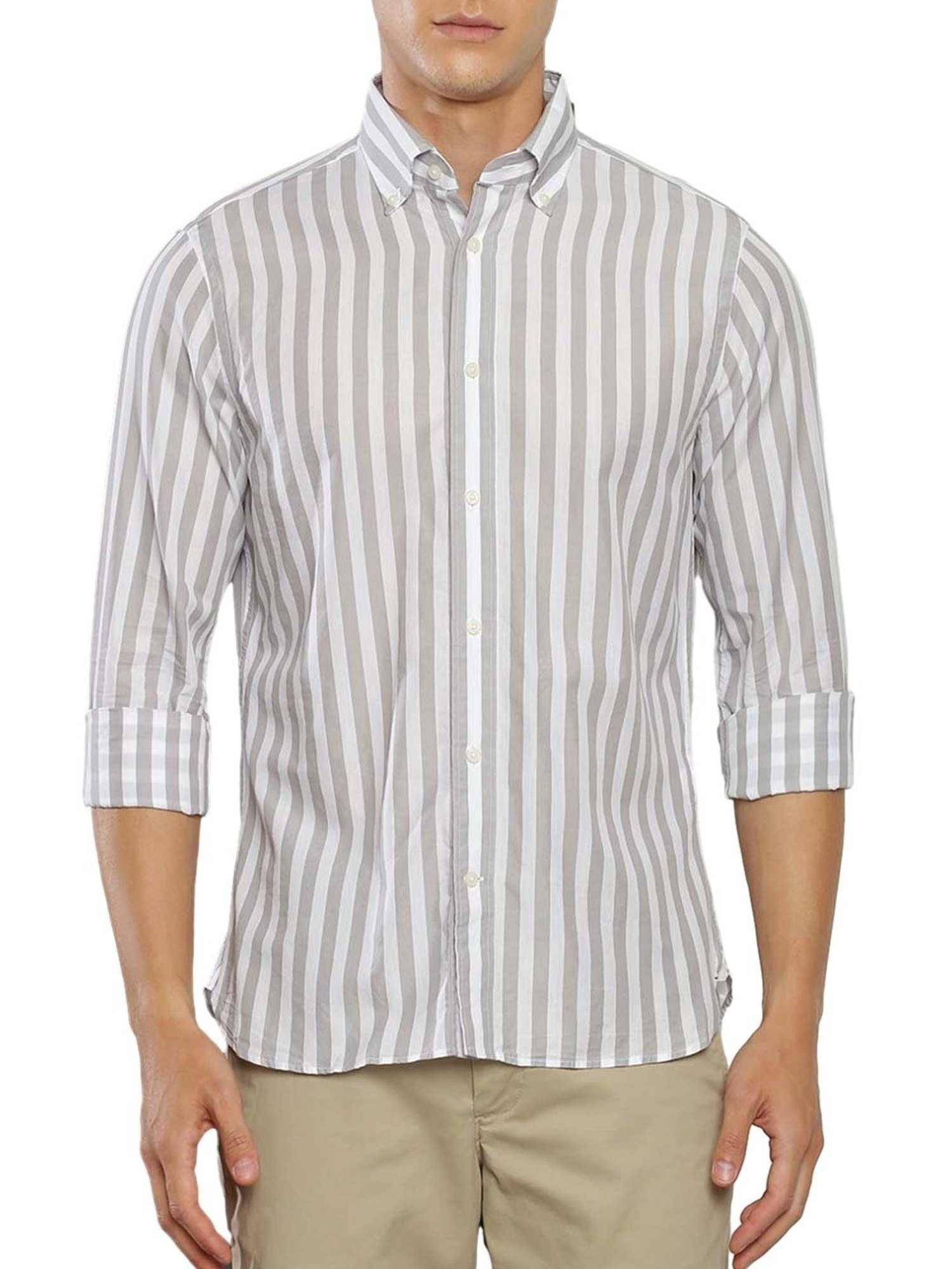 Kuons Avenue Cobalt Blue Slim Fit Denim Shirt