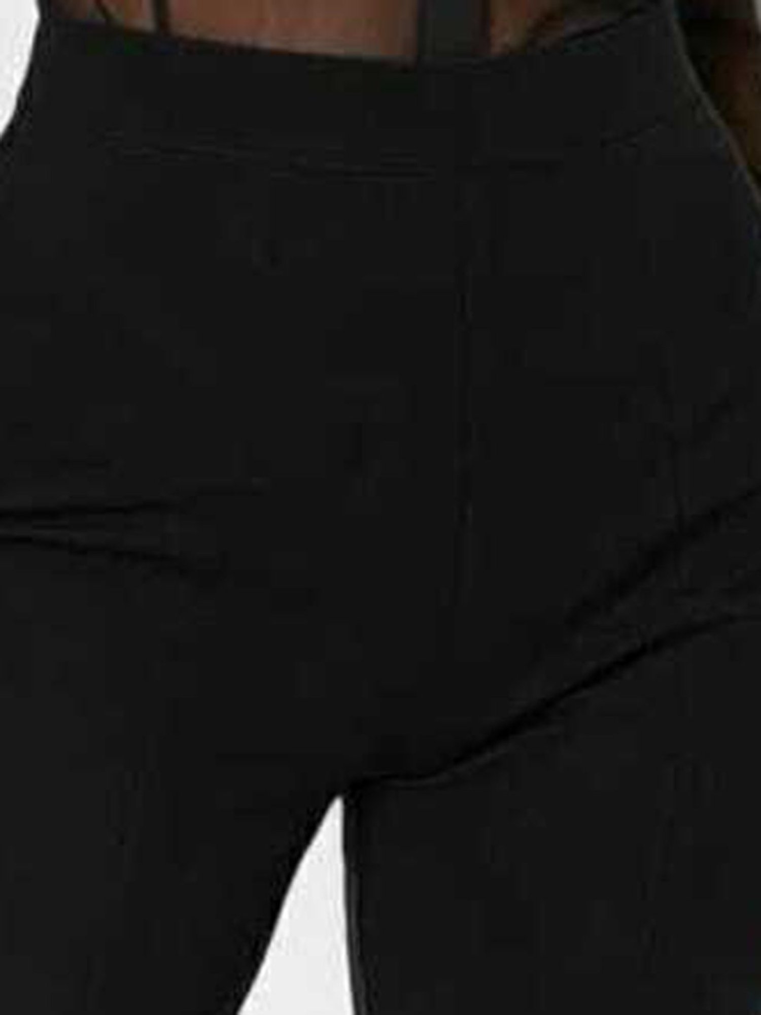 Broadstar Black Relaxed Fit High Rise Flared Trousers