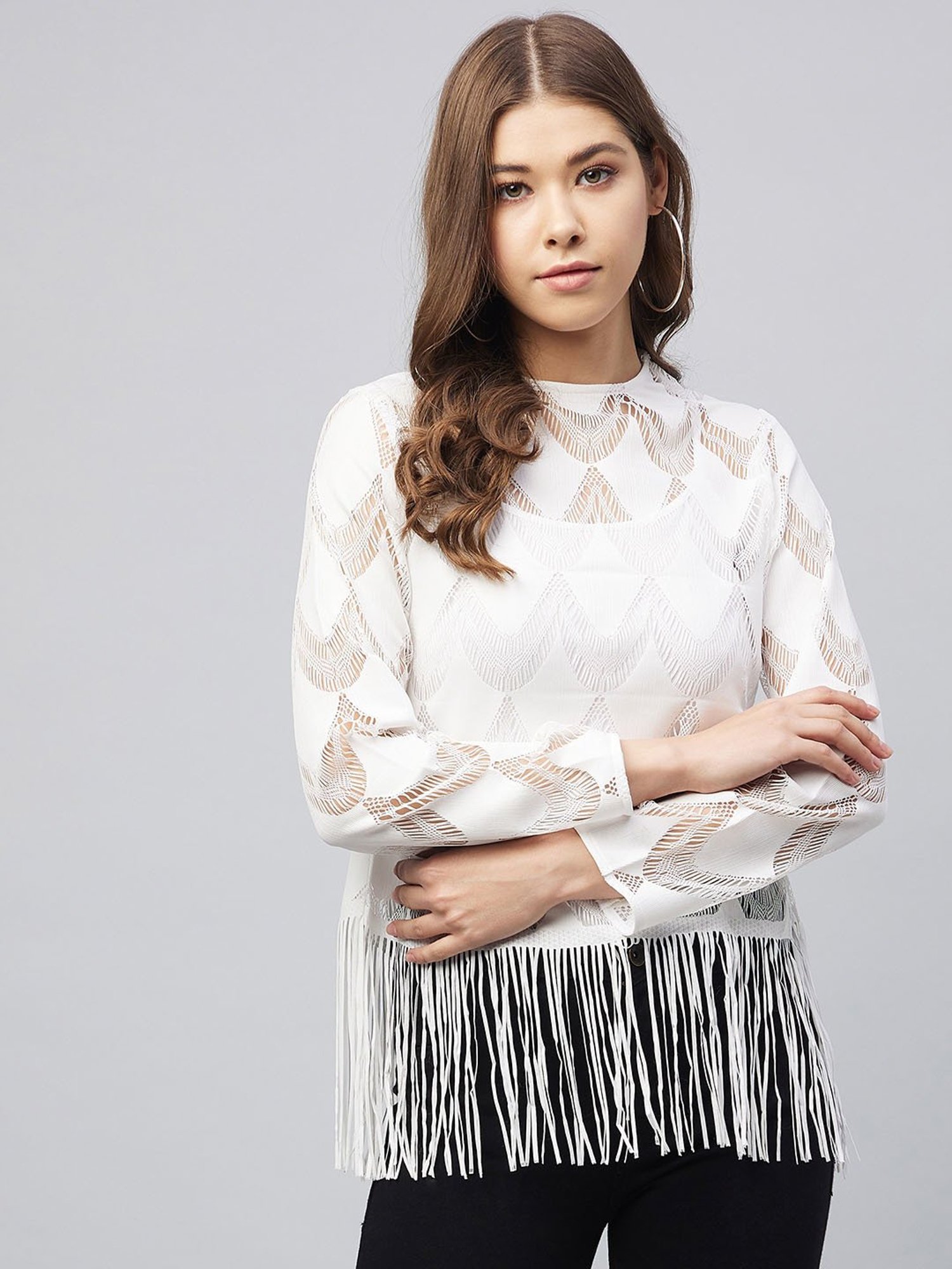 StyleStone White Lace Top