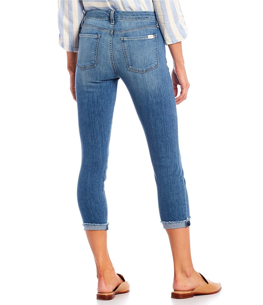 JEN7 by 7 for All Mankind Frayed Cuff Skinny Ankle Crop Jeans