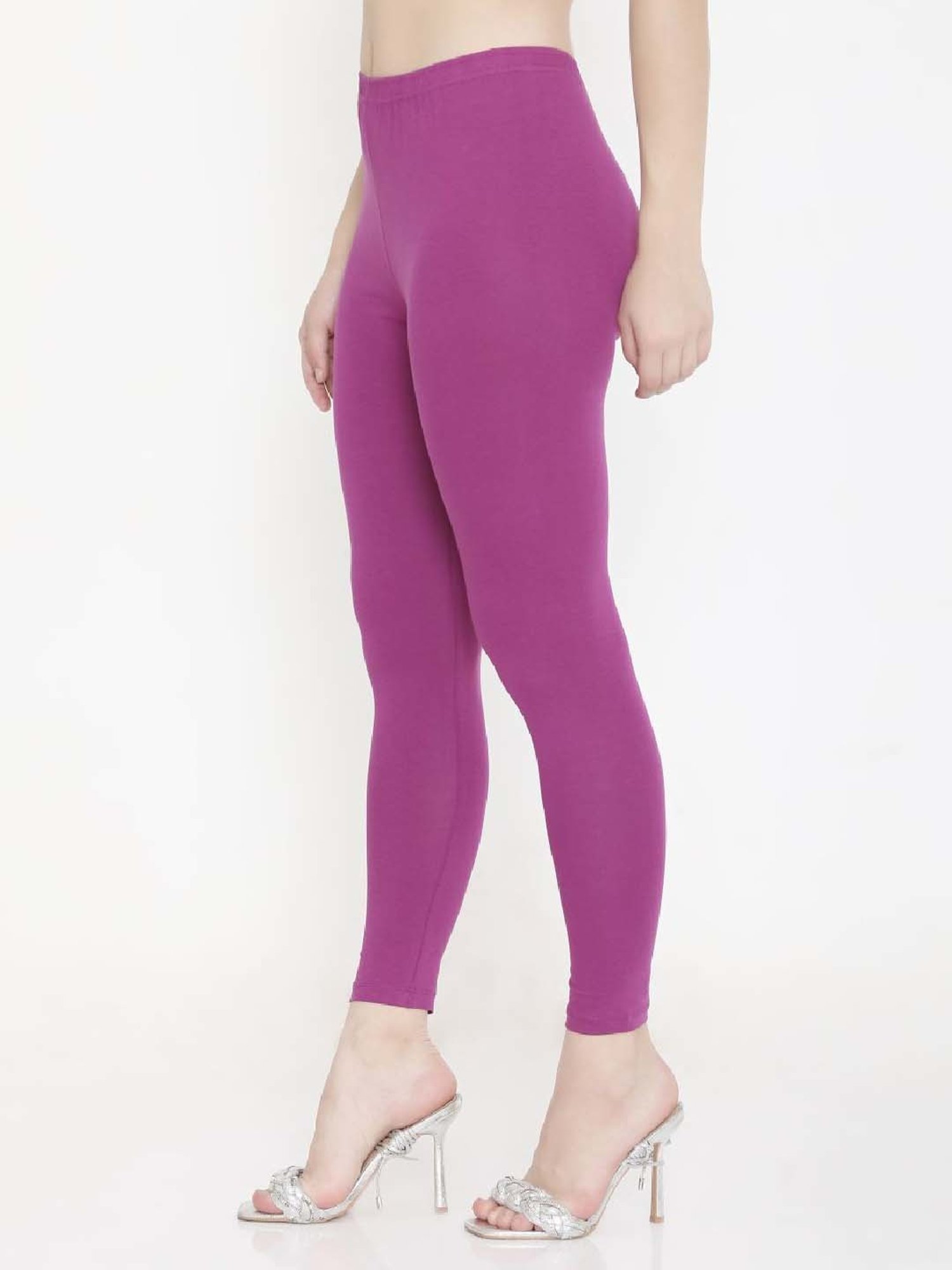FEELINGS Purple Plain Leggings