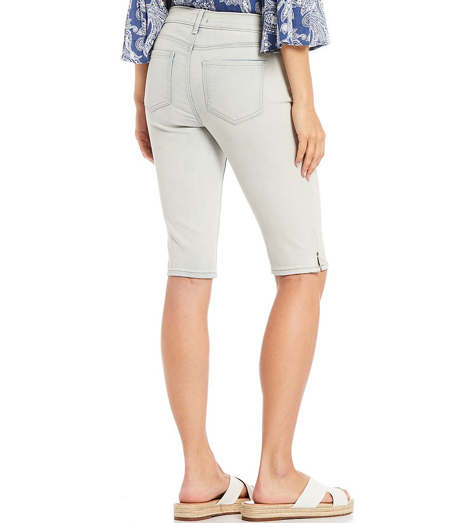 NYDJ Riveted Side Slit Capri Denim Shorts