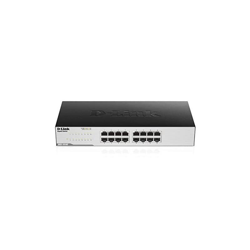 Ethernet Switch 16 Port Gigabit Unmanaged Network Internet Hub Desktop Rackmount Plug N Play DGS1016C