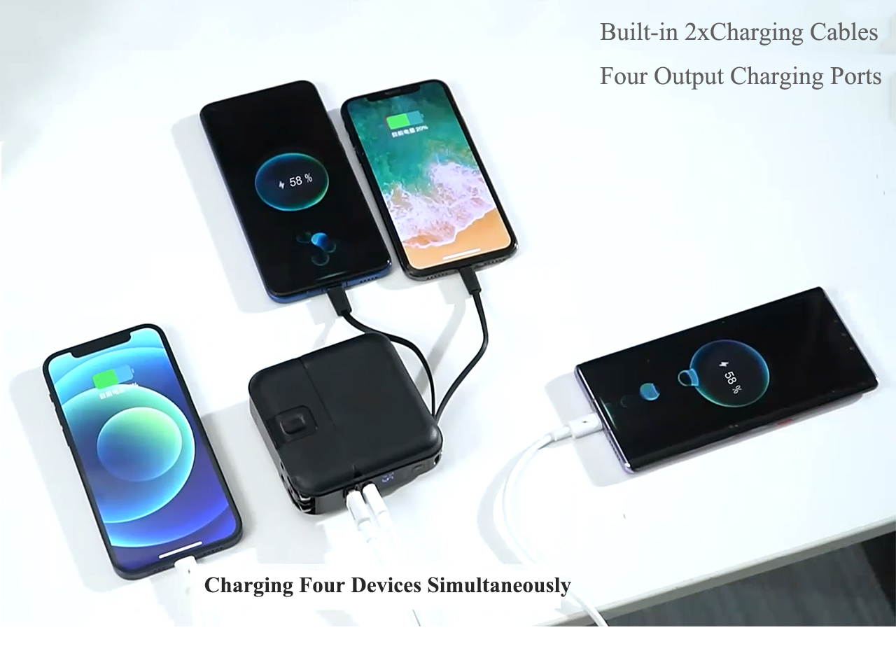 Power Bank Charger 15000 mAh 2 in 1 Portable Charger with Dual USB Ports,Foldable US Plug ,Type C Quick Charger Compatible with Macbook Air ,iPhone 12, iPhone 11, iPhone Xs Max, iPad Air/Pro and more