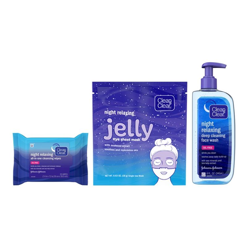 Clean & Clear Night Relaxing Oil-Free Deep Cleaning Face Wash - 8 fl oz