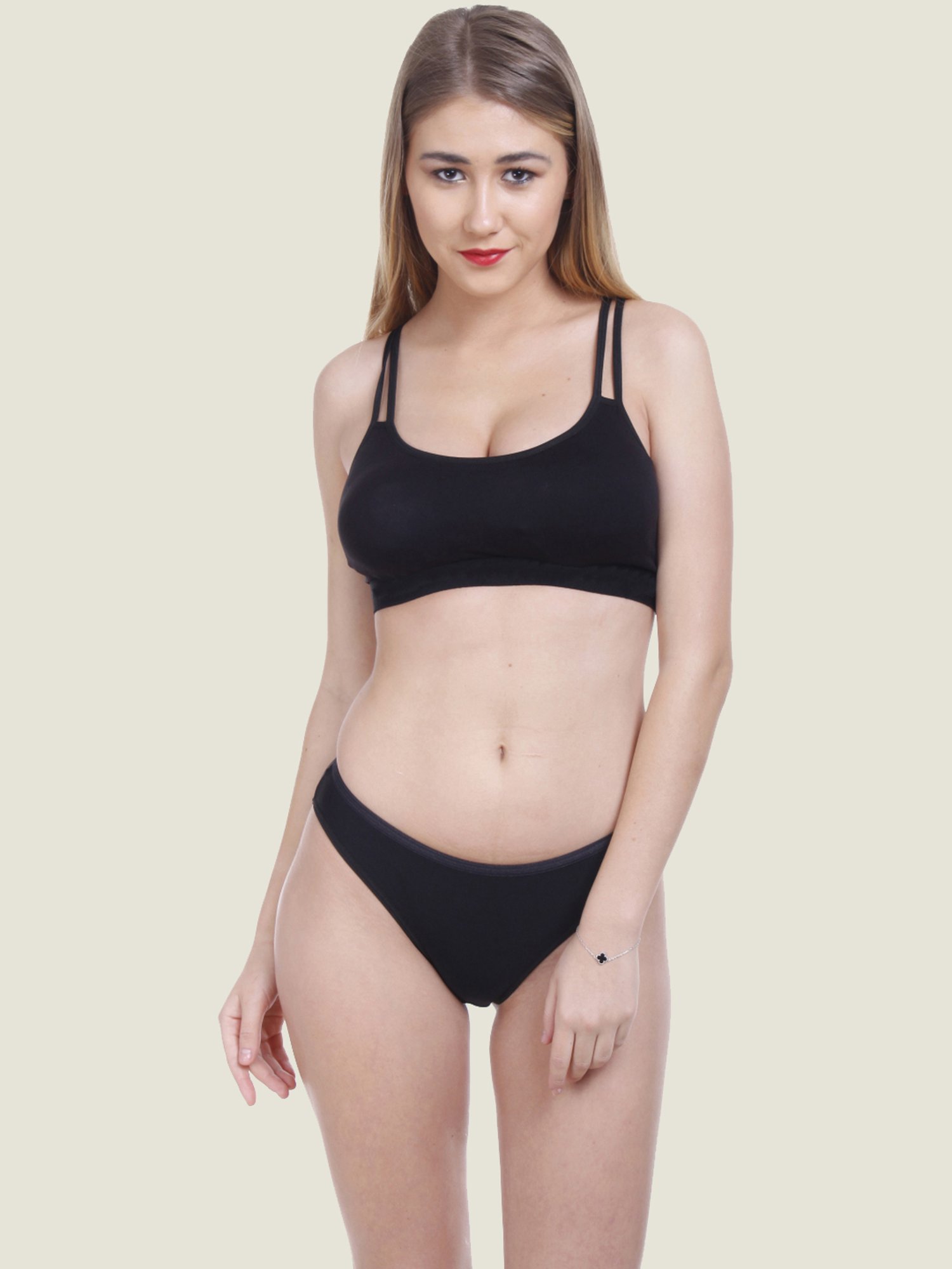 AROUSY Black Cotton Hipster Panties - Pack Of 6