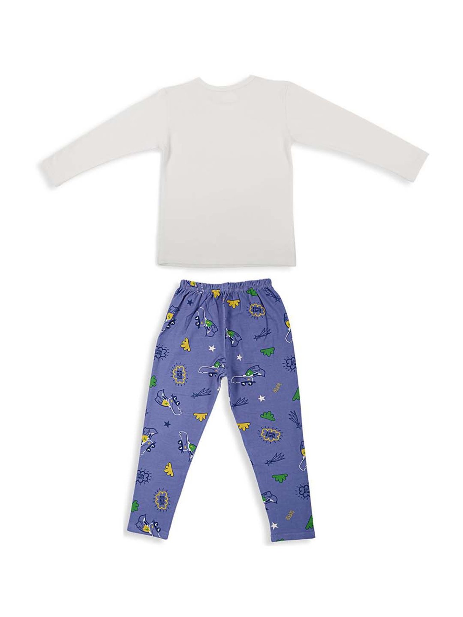 Baby Moo Kids Grey Cotton Printed T-Shirt & Pyjama