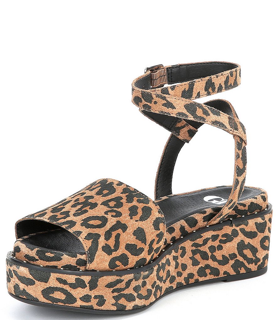 GB Sweet-Talk Leopard Print Suede Platform Sandals