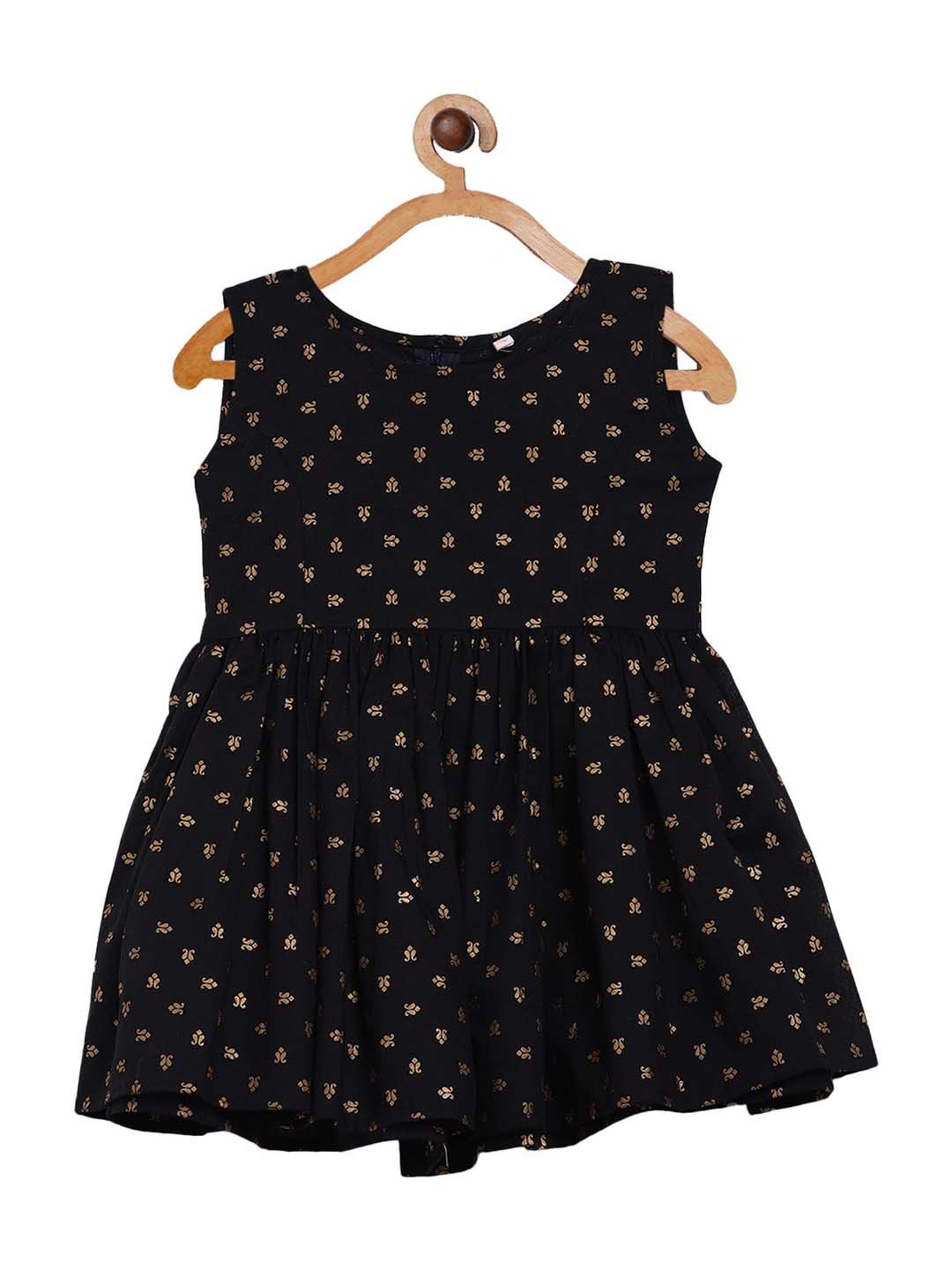 Ahalyaa Kids Black Cotton Printed Kurta & Dupatta With Sharara