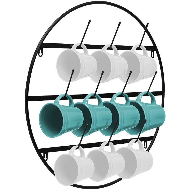 Sorbus Round 3-Tier Wall Mounted Mug Rack