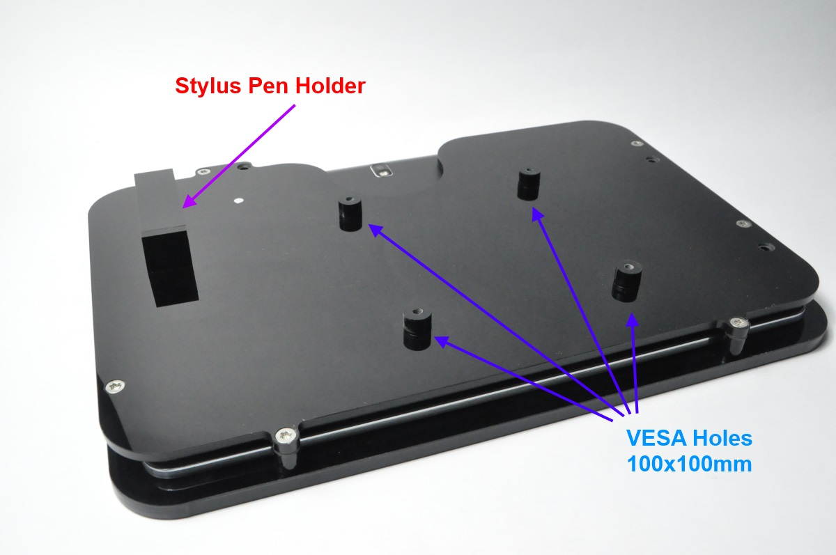 Samsung Galaxy Tab Pro 12.2 & NotePro 12.2 Black Acrylic VESA Kit for Store Display, Show Display, Kiosk, POS, Security Enclosure