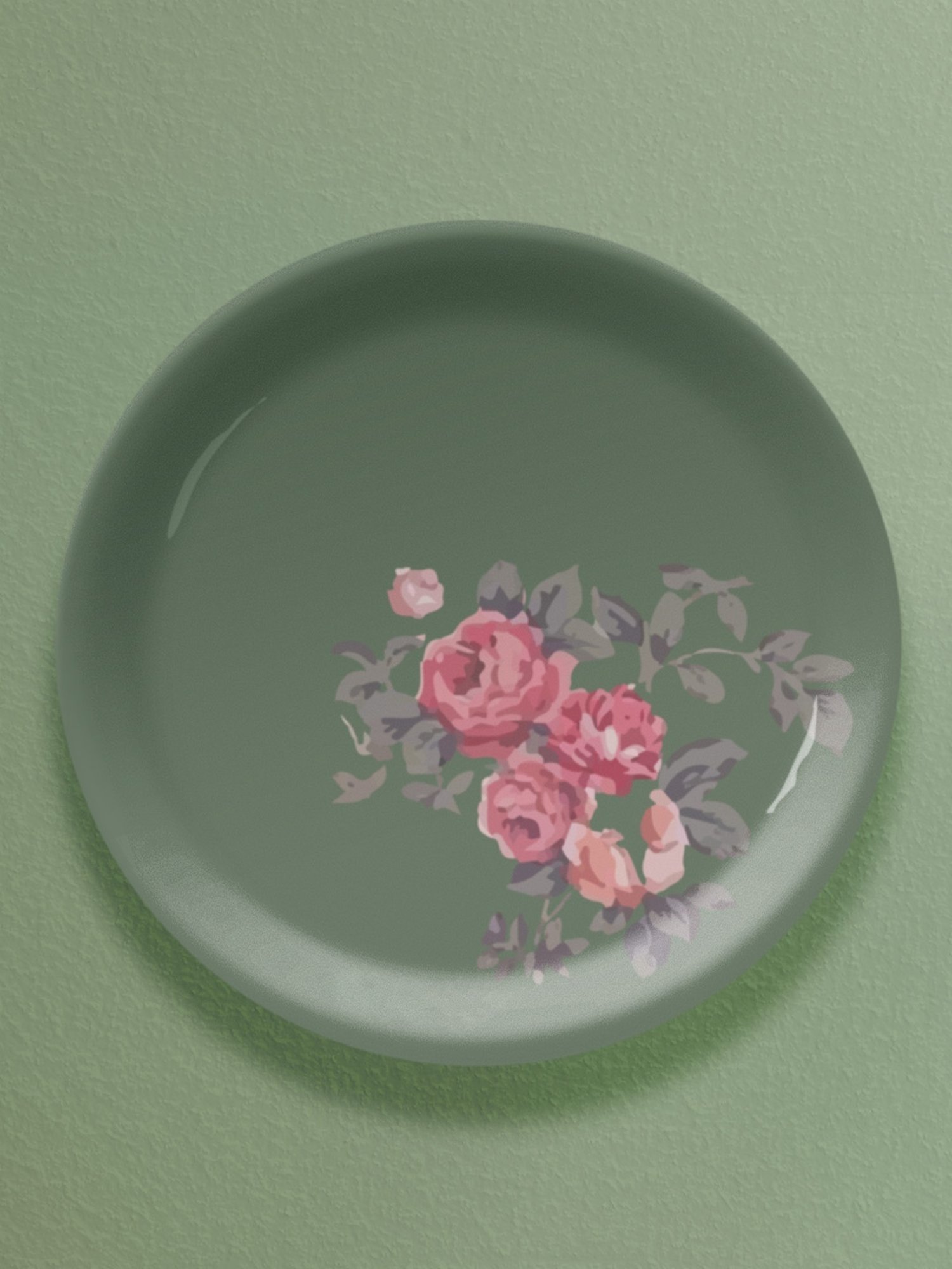 Nestroots English Flaura Printed Multicolor Porcelain Wall Plate