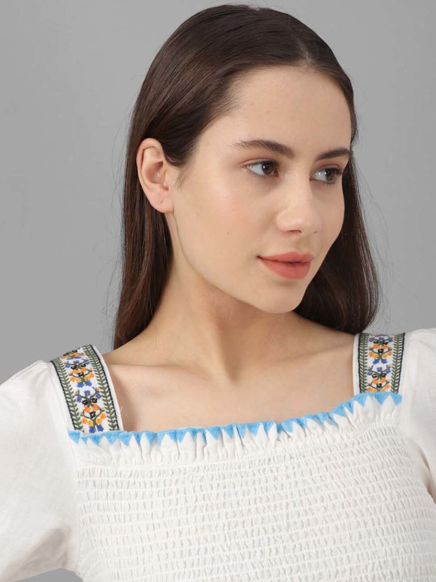 Allen Solly White Embroidered Top