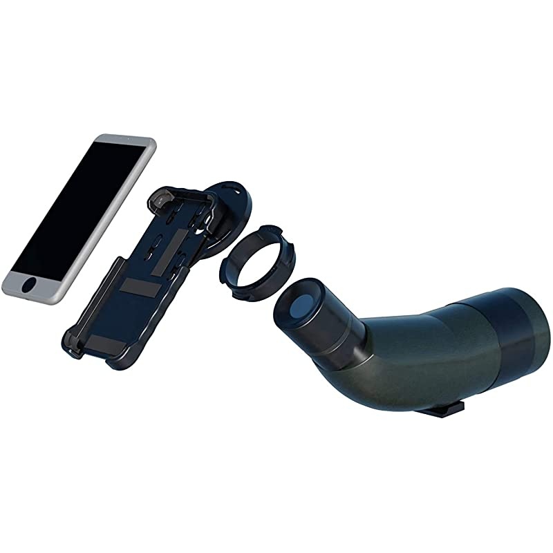 Complete Digiscoping Kit Compatible with iPhones OR Samsung Includes PhoneCase + Eyepiece Adapter + Lens Cloth